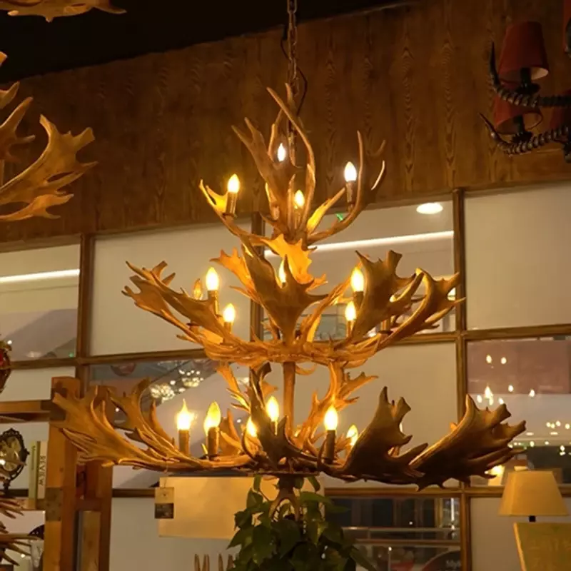 Подвесные светильники в стиле ретро в виде рогов, освещение для люстры в форме рогов, промышленная лампа в стиле лофт, смола, рог оленя