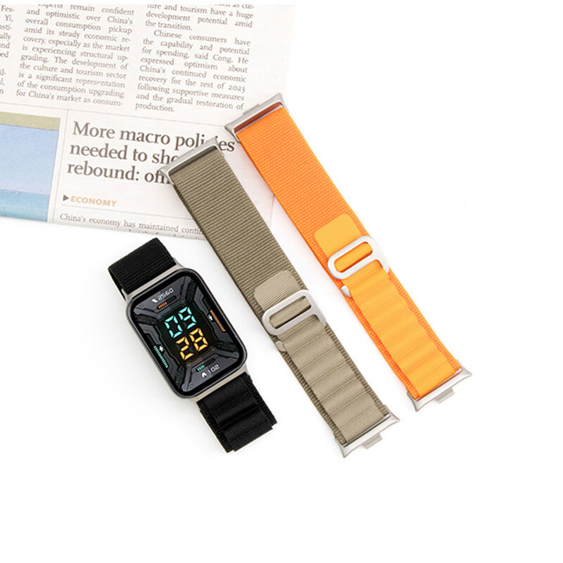 Correia de nylon para Xiaomi Redmi Watch 4, Pulseira elástica ajustável, Pulseira para iWatch Mi Band 8 Pro Band Acessórios