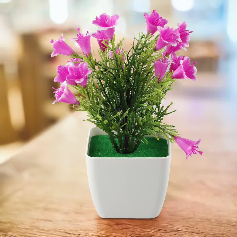 Planta Artificial de plástico para decoración de escritorio, maceta falsa para oficina, boda, interior, flor de lirio, Pinecone