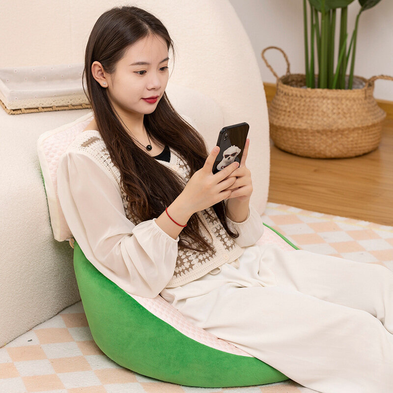 Креативная мультяшная плюшевая подушка для стула с арбузом из ледяного шелка, Симпатичные набивные растения, плюшевые подушки в виде арбуза, кавайный RoomDecor