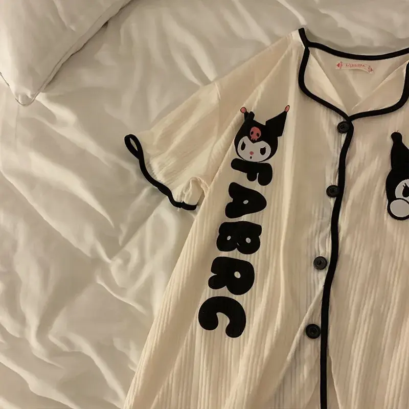 Sanrio Kawaii Anime Kuromi Summertime pigiama Set Cute Sweet Cartoon Pochacco manica corta Loungewear regali adorabili per le ragazze