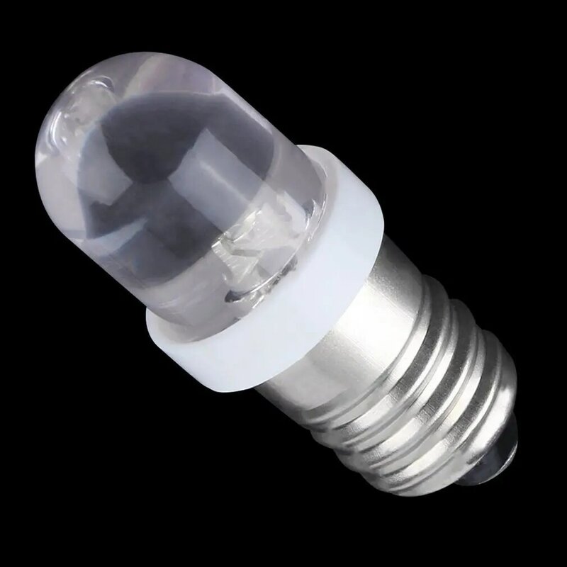 หลอดไฟ LED E10ทนทานแบบสกรูไฟสีขาวเย็น6V DC โคมไฟส่องสว่างสูงหลอดไฟสีขาวเย็น