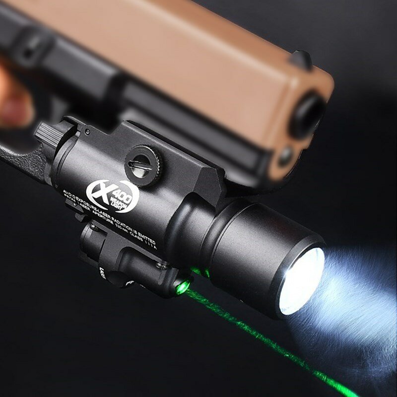 WADSN-linterna de luz de pistola Surefir X300 X400, luz de arma, Rifle Airsoft, linterna láser verde Glock 1911 Scout Ligh
