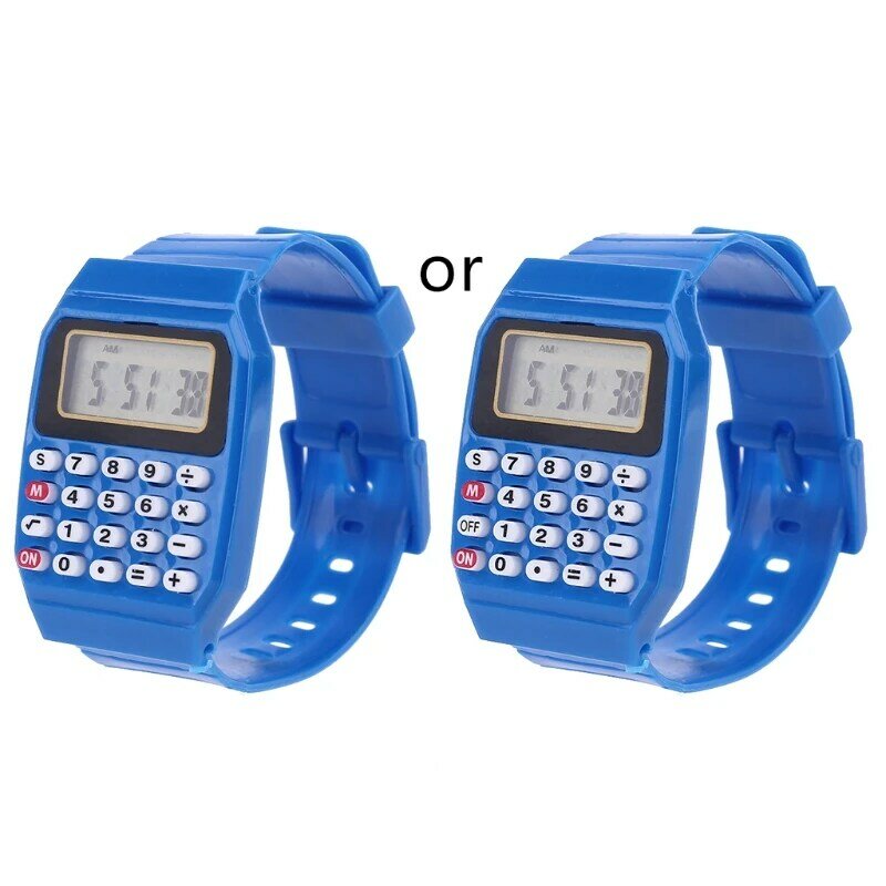 유행 아이들 실리콘 날짜 다목적 아이 전자 계산기 손목 시계