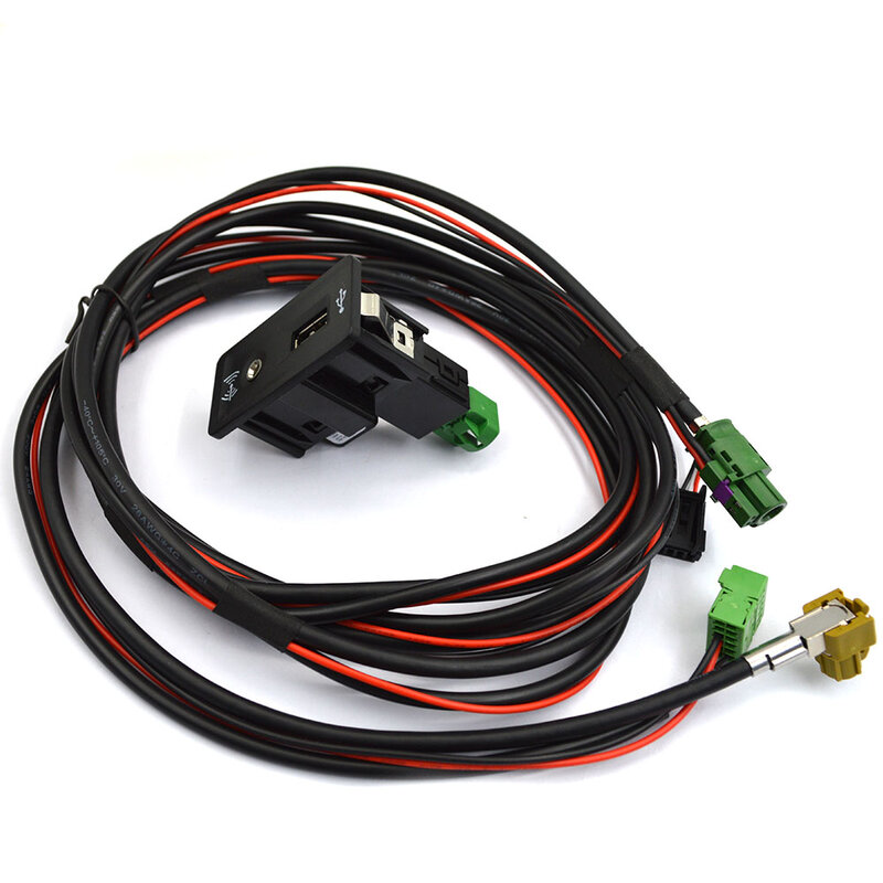 Arnés de cableado para coche, accesorio para Golf 7 MK7 VII CC E-GOLF CarPlay media USB AUX Switch MIB2 MDI USB AMI enchufe del adaptador, 3GD035222E