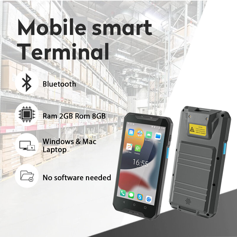 Scanner de codes-barres de terminal portable, PDA Android, équipement de collecte de données portable QR, 1d, 2d
