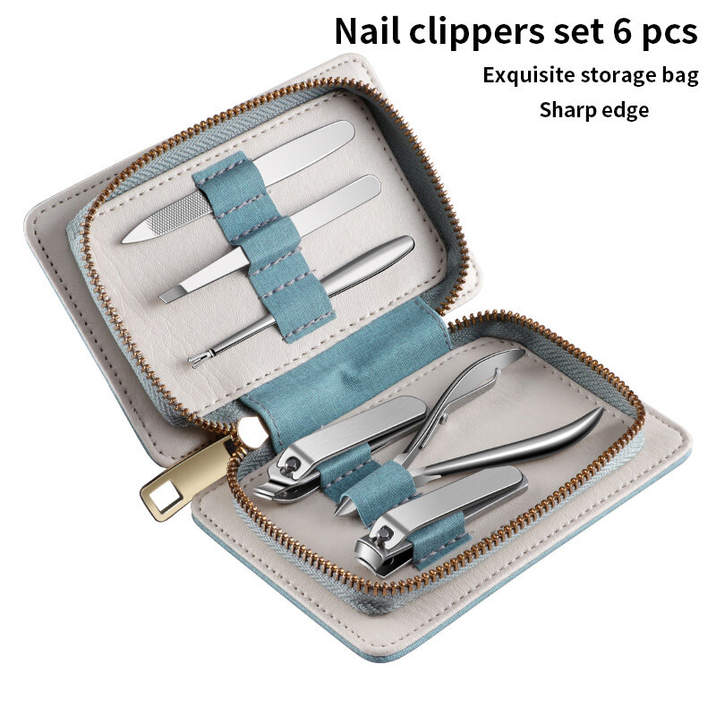 manicure set tools professional manicure pedicure set nail clippers set 6-pcs tools