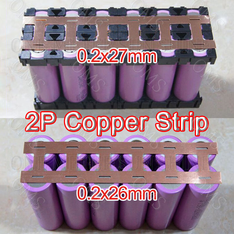 Bandes de dégradpour batterie au lithium, bande de soudage, ceinture plaquée dégrad, bande de cuivre, 0.15mm, 18650mm, 21700mm, 1m, 2m, 2P, 0.2x27mm
