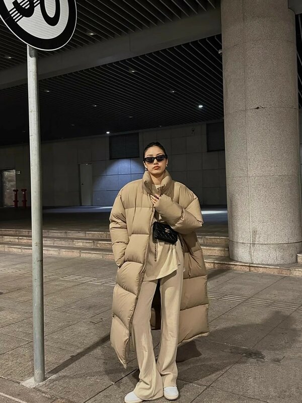 REDDACHiC z golfem długi płaszcz gruba, ciepła zimowa kurtka typu Demi-sezonowa koreańska damska puchowa odzież wierzchnia Dongdaemun