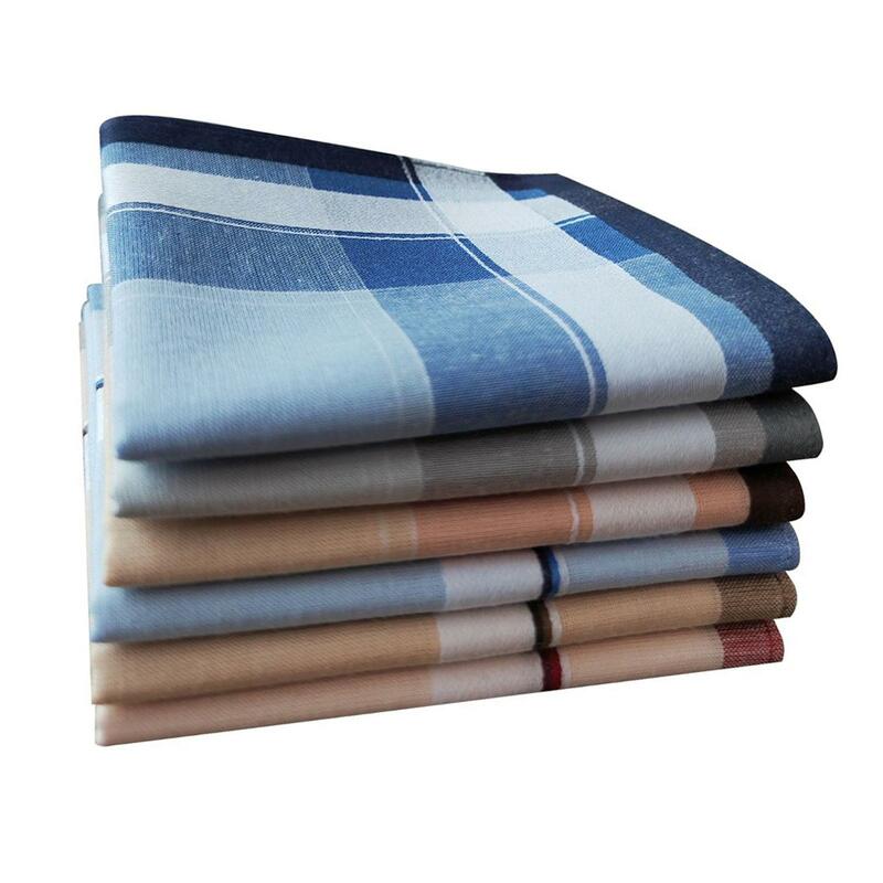 6x Baumwolle Herren Taschen tücher Taschen tücher sortiert Taschentuch für Männer Taschentuch für formelle Anzug Feier Großväter Vater