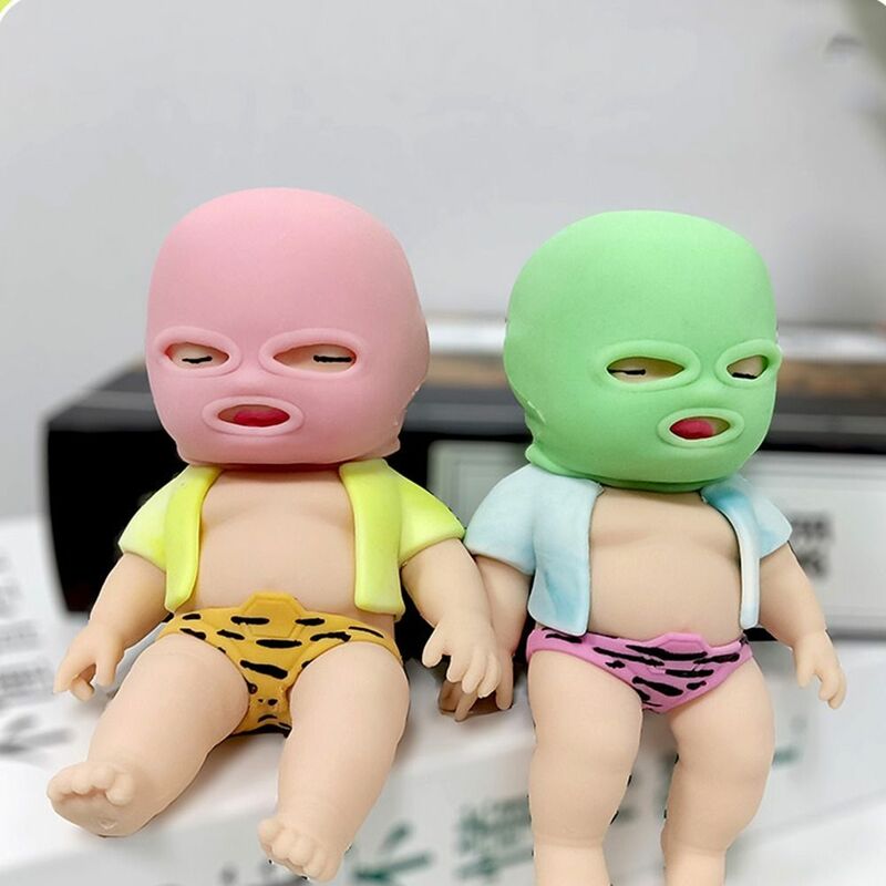 Maskou Doll Squeeze Toy, TPR Pinch Decompression Toy, Fidget Brinquedos Sensoriais para Crianças e Adultos, Presente