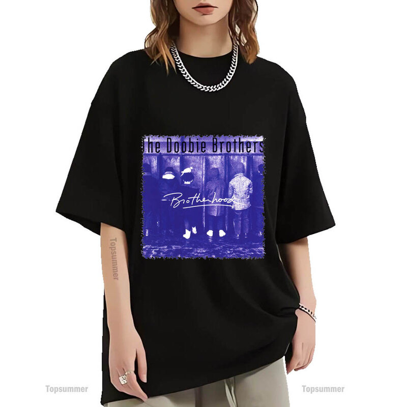 T-Shirt con Album della confraternita The Doobie Brothers Tour T Shirt da donna Summer Streetwear Graphic Print Tshirt top oversize da uomo