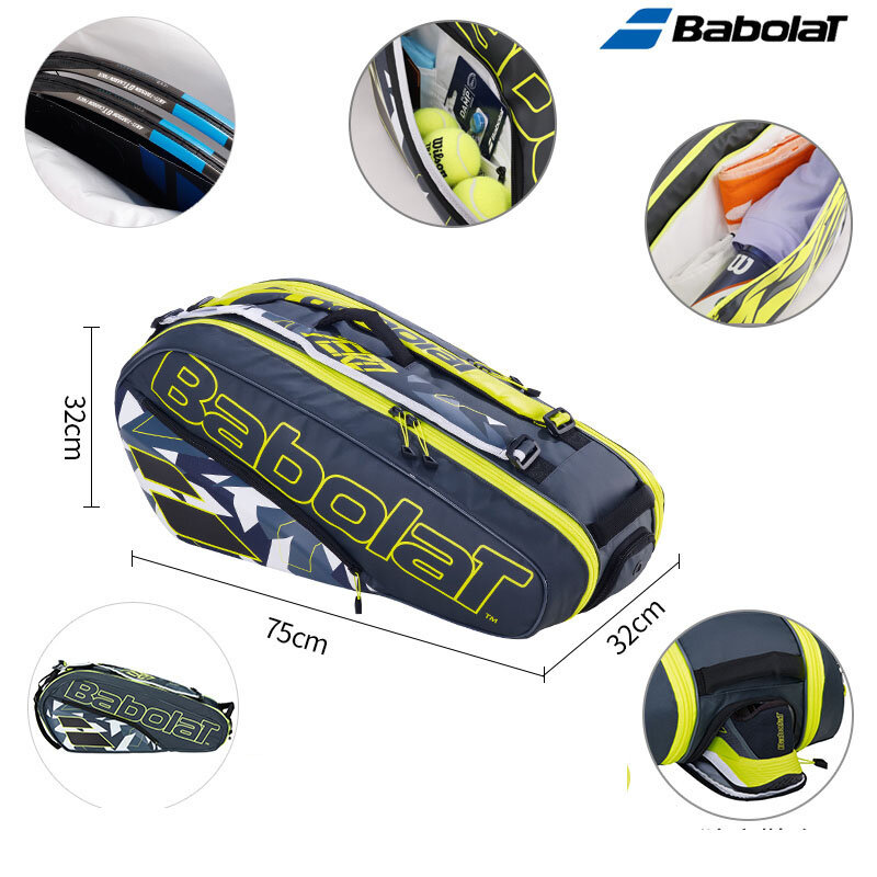 Профессиональная сумка для тенниса Babolat 6R 12R ручной работы, вместительный рюкзак унисекс для теннисной площадки, Оригинальный рюкзак для тенниса в сквош