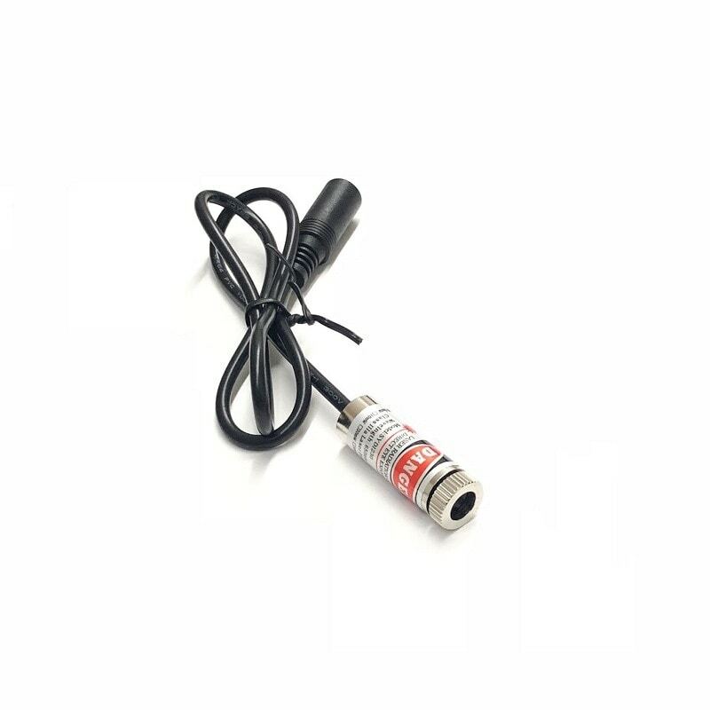 Lámpara de posicionamiento láser ajustable en forma de cruz en forma de punto rojo, enchufe de CC de 650nm, 5mW, 3V, 5V, 9V, 12V, 12mm