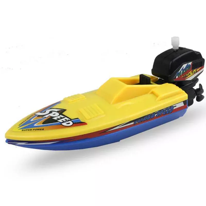 1szt Speed Boat Ship Wind Up Toy Float in Water Kids Classic Clockwork Toys Wanna Prysznic Zabawki do kąpieli dla dzieci Chłopcy