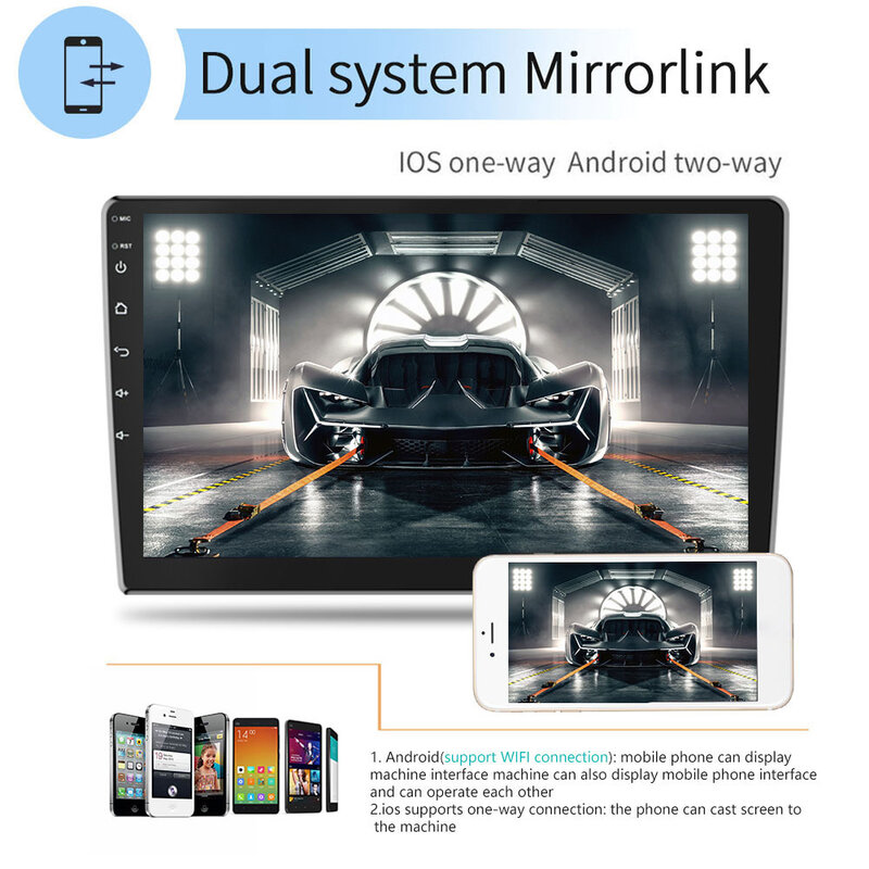 Pemutar DVD mobil Android 10, elektronik mobil Multimedia Stereo Auto 7 "/9"/10.1 inci, pemutar dvd Mobil