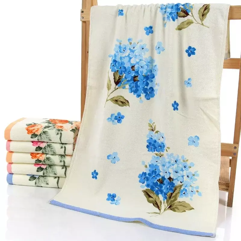2024New Soft Peony Flower Printing Towels Quick Dry Bathroom Towels Face Cloth Home Textile Hotel Supplies