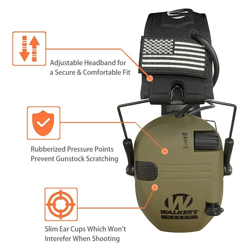 Anti-Noise Shooting Headset, Ouvido Eletrônico, Tactical Hunting Headset, Proteção Auditiva, Ouvido Dobrável