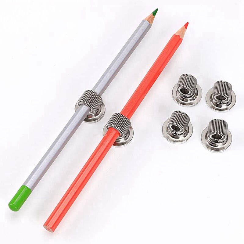 36 قطعة الفولاذ المقاوم للصدأ القلم حامل قلم رصاص كليب مع قابل للتعديل الربيع حلقة ذاتية اللصق حامل القلم كليب