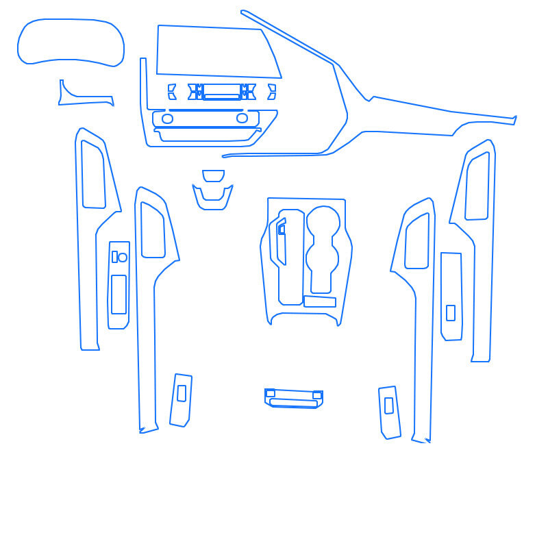 トヨタハイランダー2022用の透明な保護フィルム,車内のコントロール,中央ドア,ナビゲーションパネル