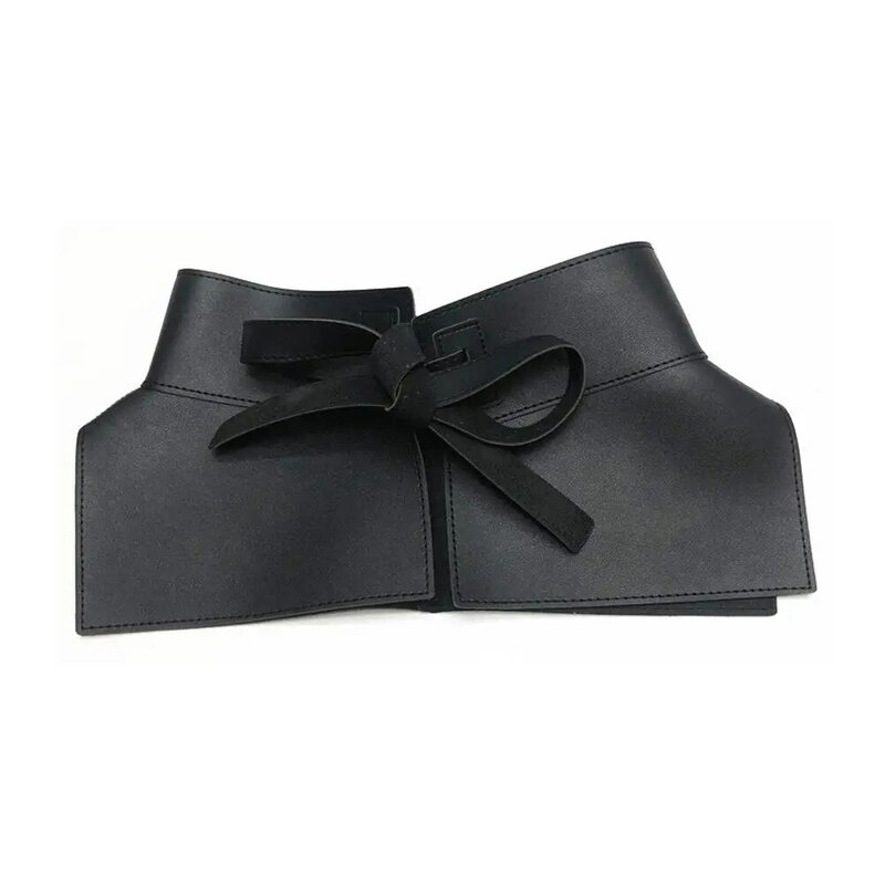 Cintura larga de couro PU para mulheres, laço retrô, cinto monocromático, bandas ajustáveis confortáveis, cinto personalizado, Z0y0