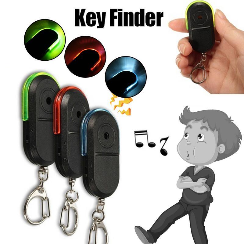 Draagbare Draadloze Anti-Verloren Alarm Key Finder Locator Sleutelhanger Fluit Geluid Led Light Mini Search Anti Verloren Key Finder Styling