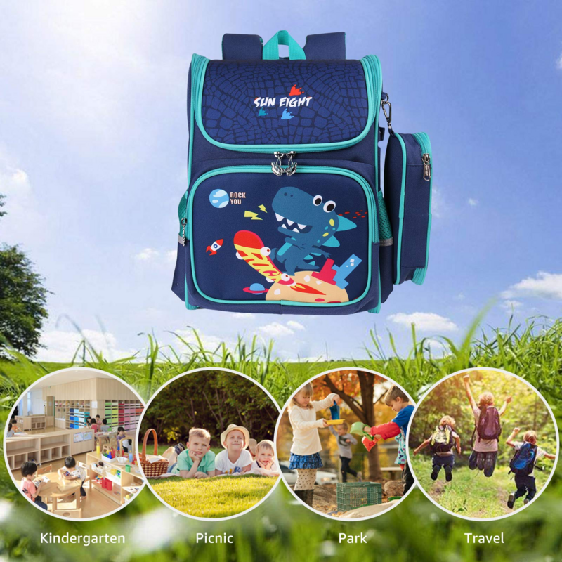 Mochilas escolares de dibujos animados para niños y niñas, mochila ligera de gran capacidad para estudiantes de primaria y secundaria