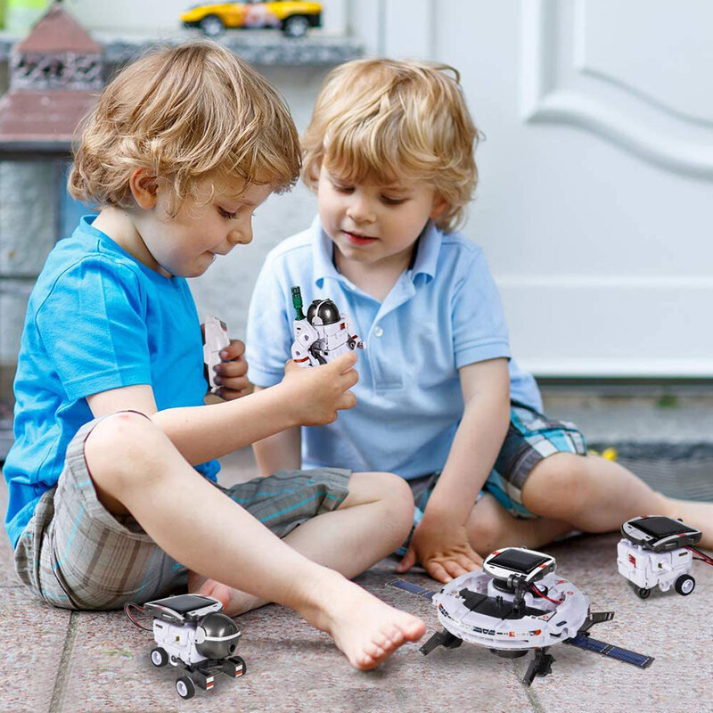 6 in 1 esperimento scientifico Robot solare giocattolo fai da te strumento di apprendimento alimentato Robot educativi Kit di gadget tecnologici per bambini