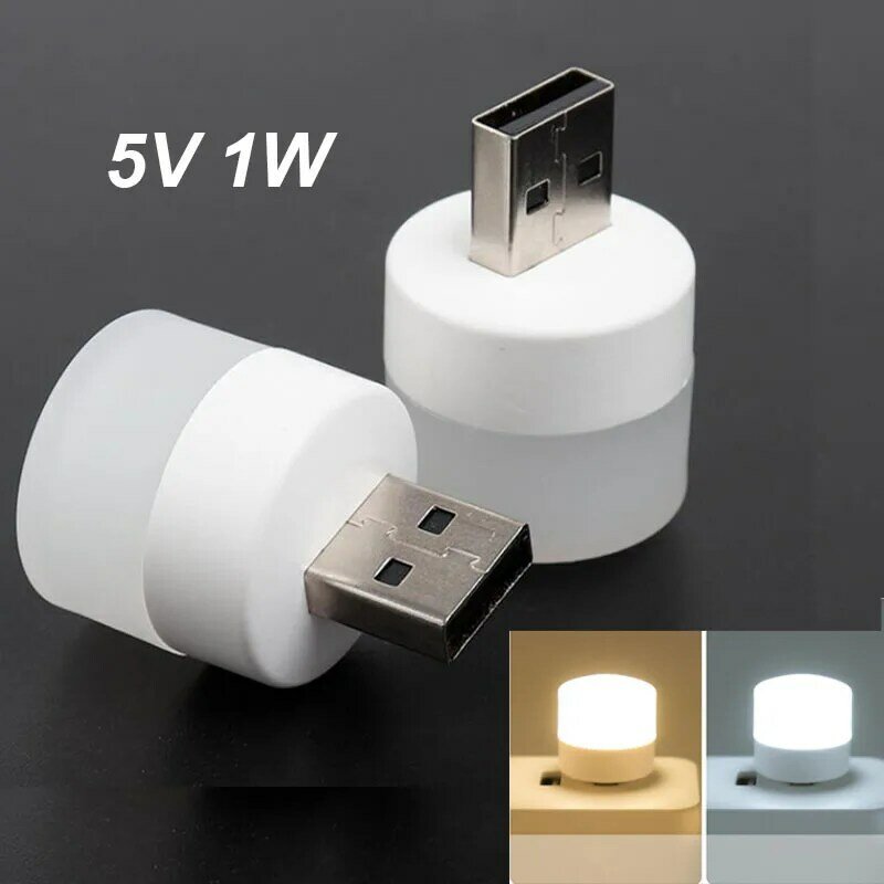 Small 5V USB port Book reading Lights Pocket Mini LED Night Light bulb Lamp for camping Powerbank Charging Round Eye Protection