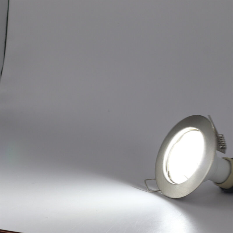 Marco de iluminación de Metal moderno blanco MR16 con anillo frontal ajustable, accesorio de luz descendente de techo empotrado redondo