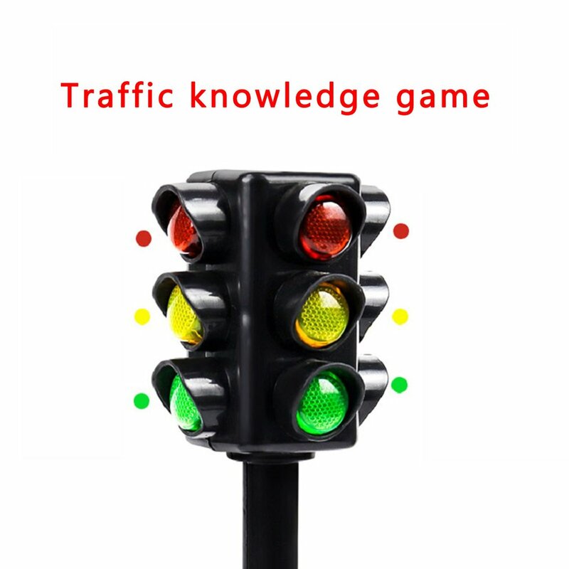 Mini modelo de señales de tráfico, bloque de luz de carretera, educación de seguridad, rompecabezas para niños, juguetes de tráfico, regalos para niños y niñas