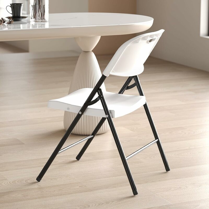 Limit Wytrzymałe plastikowe krzesło składane z wzmocnioną stalową ramą do użytku wewnątrz i na zewnątrz, na wesele, na imprezę, restauracji