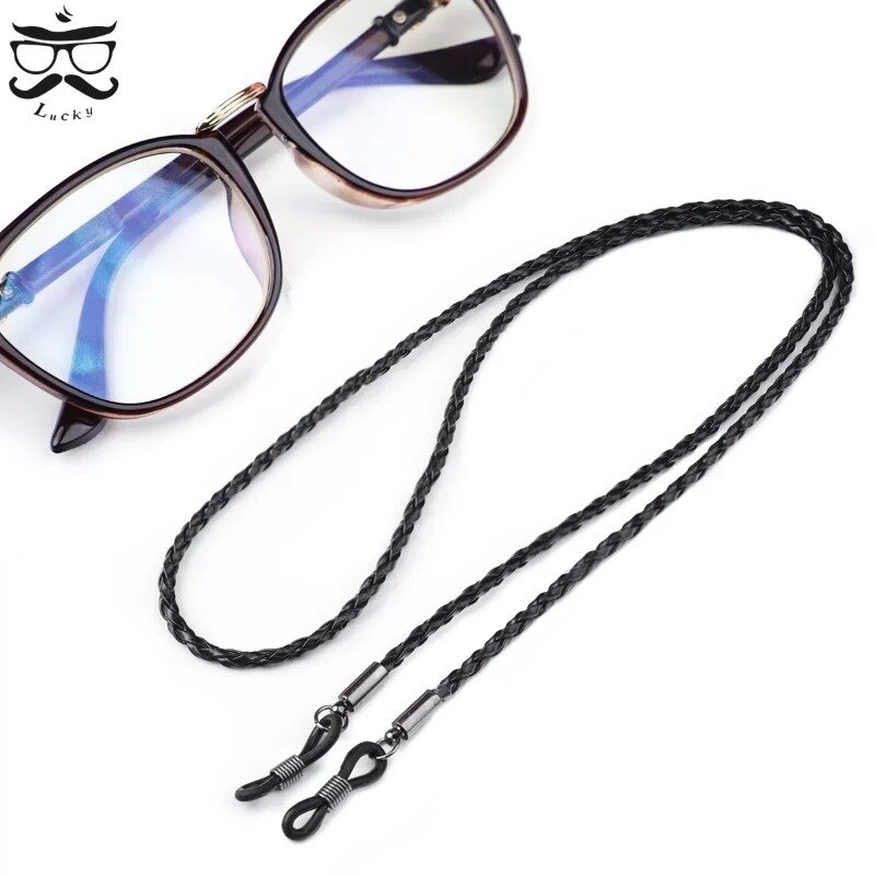 Gruby Twist okulary skórzana linka łańcuszek wielokolorowy łańcuszek do okularów do czytania Outdoor Sports antypoślizgowe akcesoria do okularów