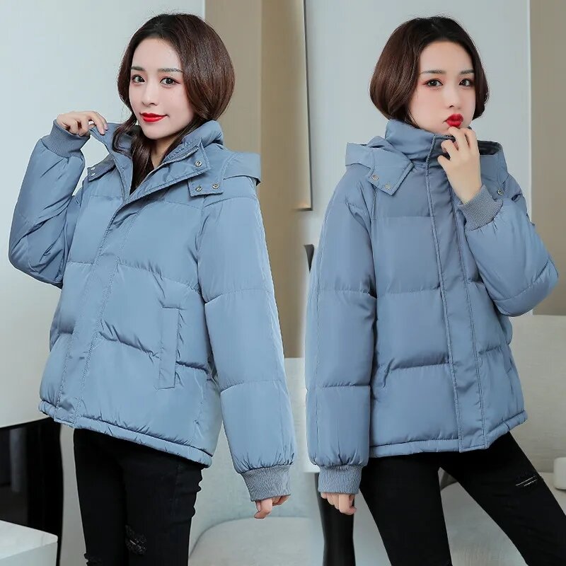 Giacca invernale da donna 2023 nuova giacca imbottita da donna in piumino di cotone coreano sciolto con cappuccio da donna parka invernale Outwear giacca corta da donna