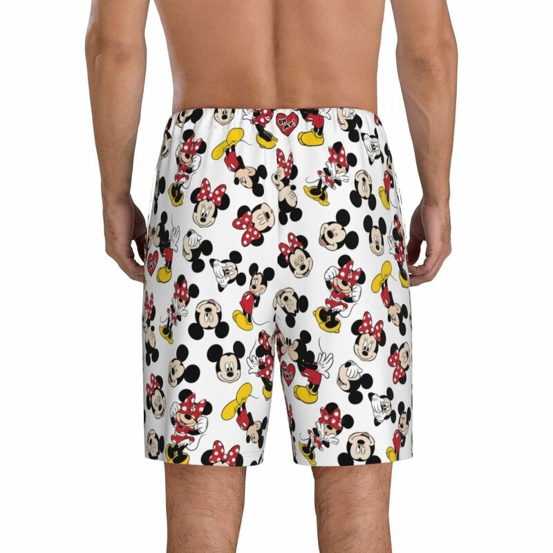 Pantalones cortos de pijama para hombre, ropa de dormir con estampado personalizado, dibujos de TV americana, Mickey Mouse, con bolsillos
