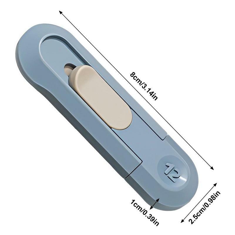 Auto-Retract pisau utilitas Mini multifungsi pisau saku portabel kotak pemotong rumah kantor sekolah perlengkapan pemotong alat tulis