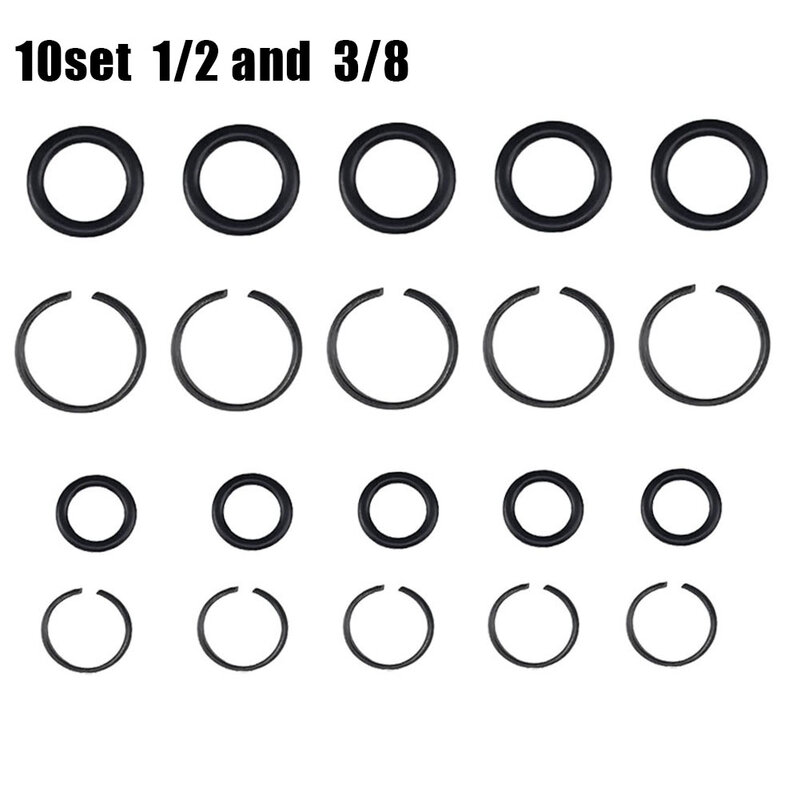 10 set di anelli di fissaggio per chiavi a percussione pneumatiche con O-Ring 1/2 3/8 accessori per utensili pneumatici