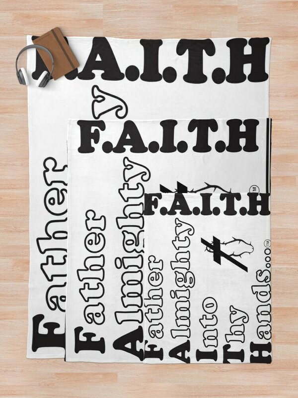 Witimagine FAITH Apparels - Logo - Back-White #1Throw Blanket Designer Blankets