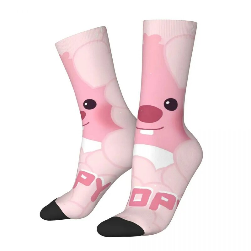 Pink Loopy kaus kaki pria wanita lucu bahagia kartun lucu kaus kaki Harajuku musim semi musim panas musim gugur musim dingin kaus kaki hadiah