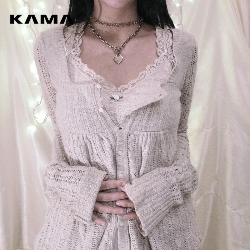 Camisola de manga comprida de peito único grunge feminino, cardigã vintage, malha Kawaii estética, camiseta, roupa Y2K
