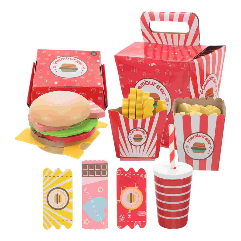 Jesus Hamburger French Fries Combo Simulation Baby Home Accessories Girl Toddler Home Accessories Paper Food