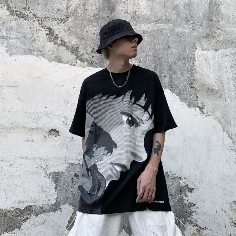 Summer Trend Clothes Anime Harajuku Streetwear Women Men Oversized T-shirts Couples Korean Style Aesthetic Tops Y2k Tee Shirts