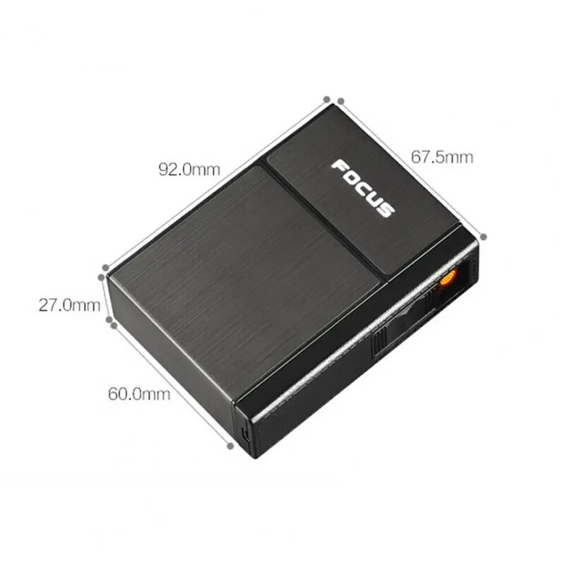 防風シガレットケース,USB充電式タバコディスペンサーボックス,20個,タバコ収納コンテナケース