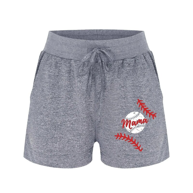 Pantalones cortos deportivos informales de secado rápido para mujer, Shorts elásticos con estampado, parte inferior cómoda con bolsillos y cordón
