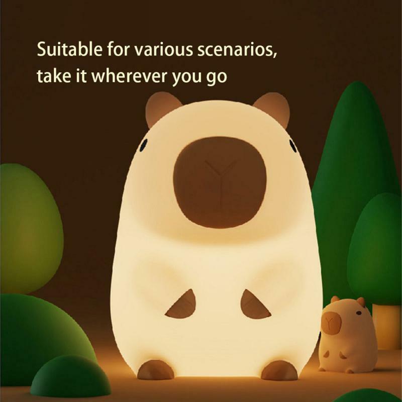 Multifuncional Bedside Lamp, fonte de alimentação USB, iluminação ambiente para relaxar, ajuste de duas velocidades, animal em forma de lâmpada, 3pcs