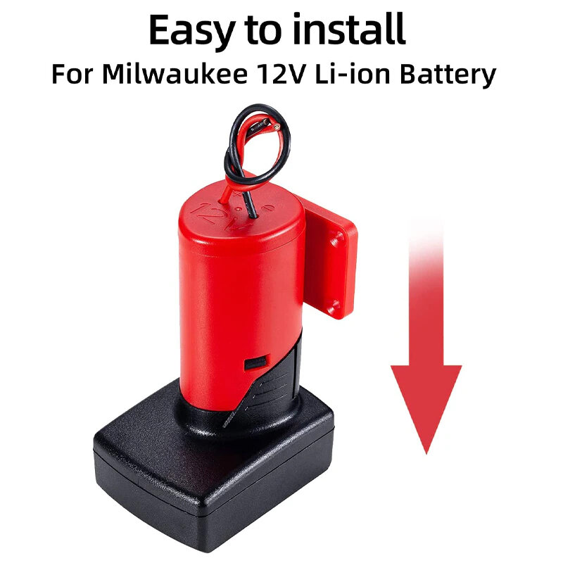 Dla Milwaukee 10.8-12V akumulator mocy Adapter złącza stacji dokującej uchwyt z 14 Awg przewody złącza zasilania czerwony w magazynie