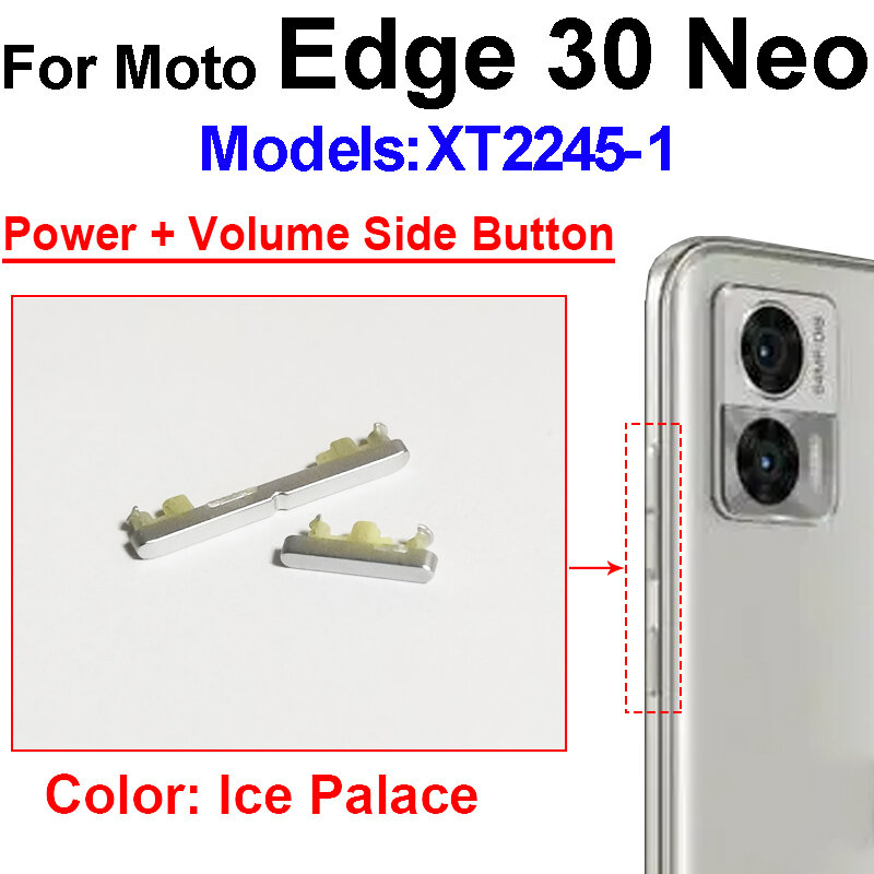 สำหรับ Motorola Moto EDGE 30ปุ่มปรับระดับเสียง NEO Edge30เปิดปิดปุ่มปรับระดับเสียงปุ่มสายไฟอ่อน