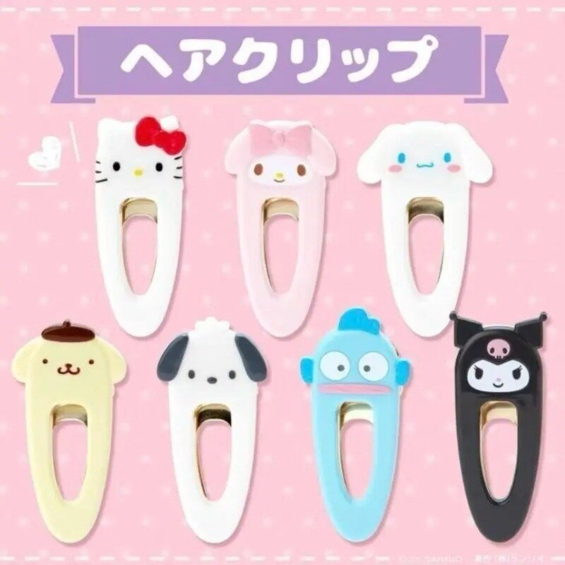 Sanrio Cartoon Hairpin para Meninas, Anime Bb Clip, Hairpin, Headdress Acessórios, Minha Melodia, Kuromi, Kawaii, Sanrio, Hello Kitty