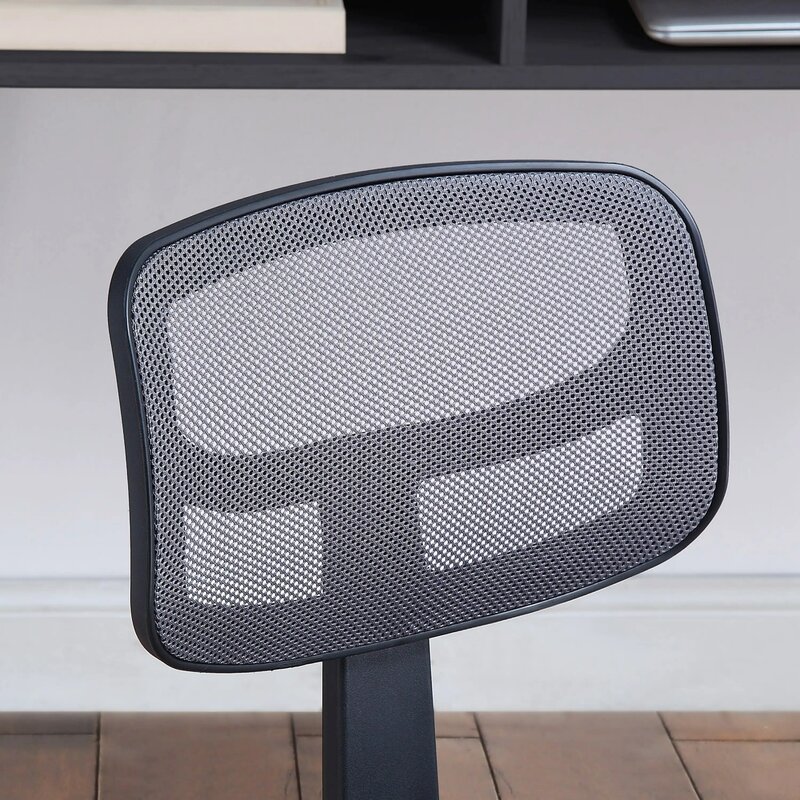 Mainstays Silla de tarea de malla con asiento acolchado de felpa, gris