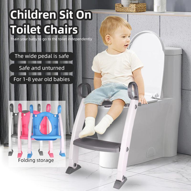 子供用ステップスツール付きポッティトレーニングシート、調節可能なはしごトイレシート、幼児用滑り止めチェア
